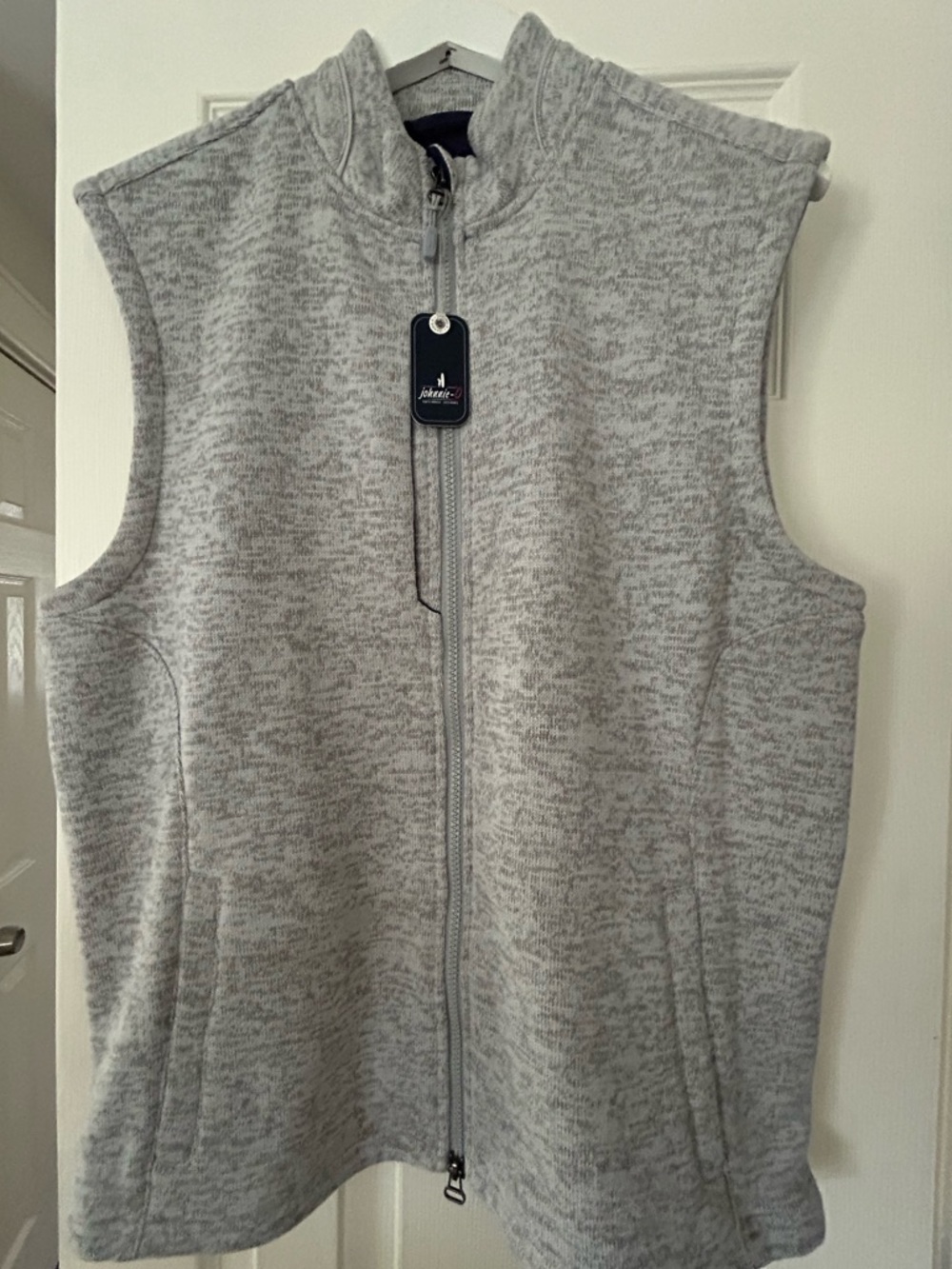 johnnie-O Heather Gray Full-Zip Fleece Vest